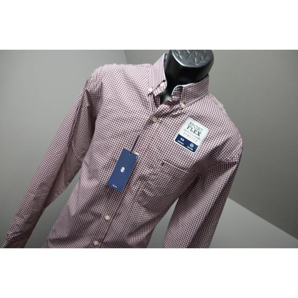 Izod Plaid Dress Shirt Long Sleeve Casual Button Up Front Pocket Mens Small NWT - Picture 4 of 12